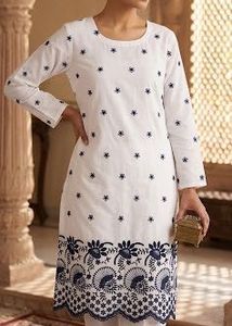 White Embroidered Tunic Dress
