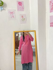 Pink Cotton Kurta