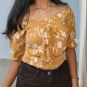 Stylish Off-Shoulder Floral Print Top