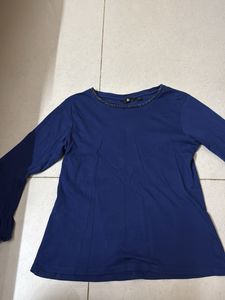 Navy Blue Long Sleeve Top