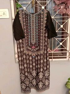 Printed Black Kurta