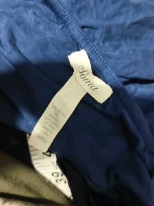 I. Lace Trimmed Navy Night Slip Dress