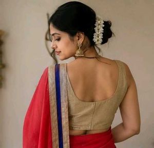 Elegant Red Saree with Gold Border