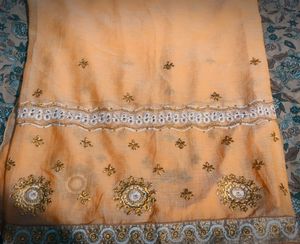 Peach Embroidered Saree