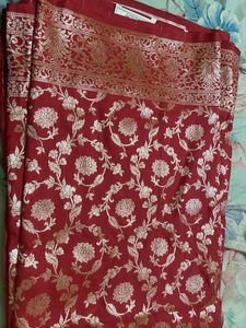 Elegant Red Banarasi Silk Saree