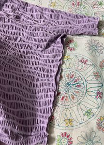 Zudio Purple Smocked Long Sleeve Top