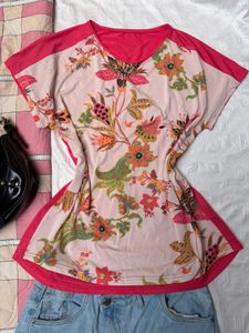 Y2K Cute Floral Print Tee