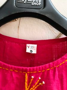 Vibrant Pink Embroidered Tunic 4XL