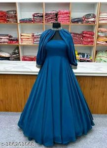 Elegant Teal Ethnic Gown
