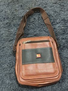 Stylish Brown Faux Leather Crossbody Bag