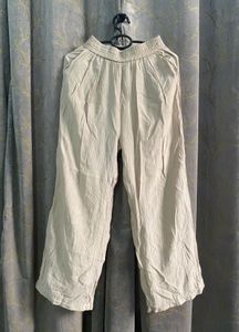 Off white/cream wide leg pants