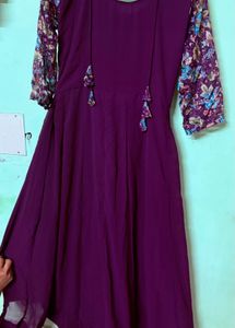Royal plum Anarkali-twi