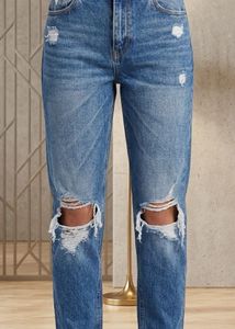 Ripped Blue Denim Jeans