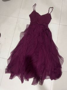 Crochet dress with mesh skirt