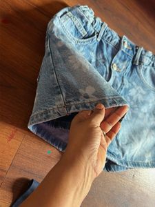 Zara brand 13-14yrs Cute Floral Denim Skirt
