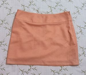 Peach Mini Skirt with Zipper