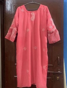 Pink Chikankari Kurta set