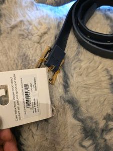 Stylish Black Belt with Gold Buckle
