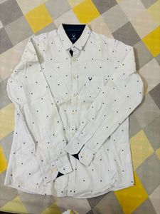 Allen Solly Men's White Polka Dot Shirt