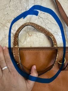 fossil Leather Cutout Handbag(has flaws)