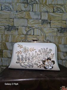 Elegant White Clutch with Embellishments