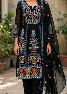 black kurta set