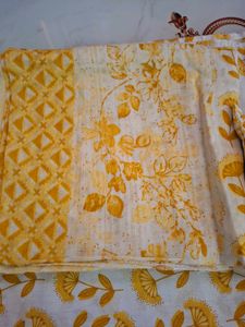 Yellow Printed Kurta Set