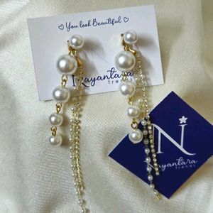 Korean 2 In I Pearl Drop Earring
