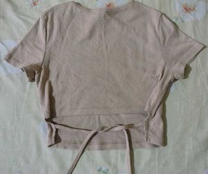 Nude Tie-Back Crop Top