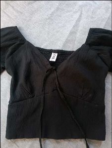 Stylish Black Puff Sleeve Top