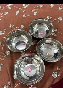 Stainless Steel Serving Bowls &amp; Glasses Set combo