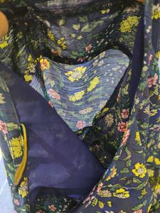 Navy Floral Print Top