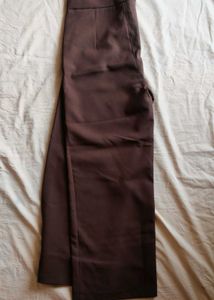 Dark brown straight formal pants