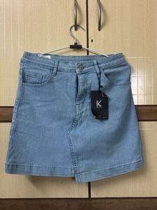 Denim Mini Skirt with Tag