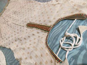 Elegant Cream Kurta Set with Teal Dupatta
