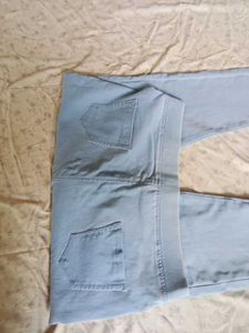 Light Wash Frayed Hem Denim Jeans