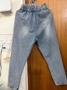 Light Wash Paperbag Waist Jeans