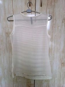 Sheer Off White Tank Top