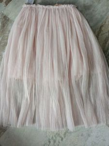 Light Pink Pleated Tulle Skirt