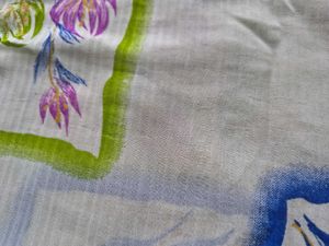 Vibrant Blue &amp; White Saree