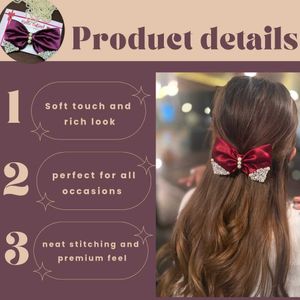Set of 4 Handmade Pearl Bow Clips
