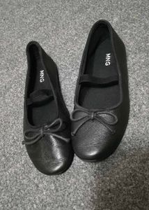 Mango Black Bow Ballerinas