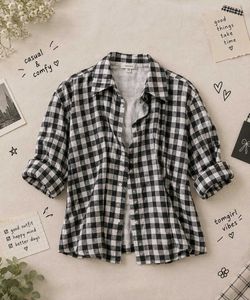 Checked Button-Up Shirt