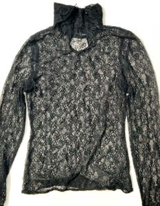 Black Lace ZARA Turtleneck Long Sleeved Top