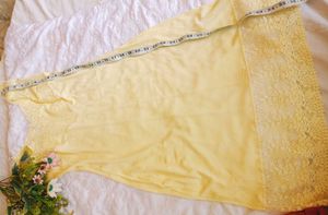 Vintage Yellow Lace Slip Dress