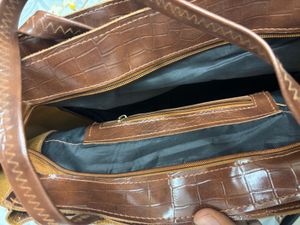 Leather Chic Croc-Embossed Tote Bag