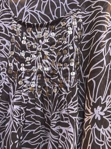 Sleeveless Floral Sequin Print Top