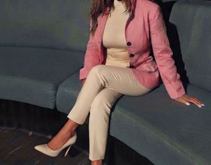 Chic Pink Suede Blazer