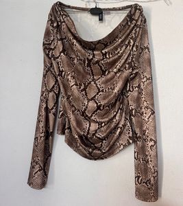 Snake Print Cowl Neck Top