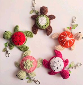 Cute Crochet Turtle Keychains set of 2